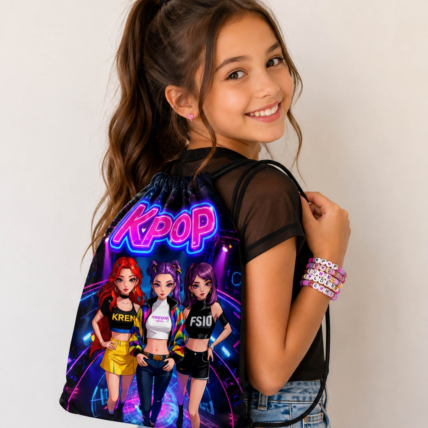 KPOP Demon Hunters Drawstring Bag