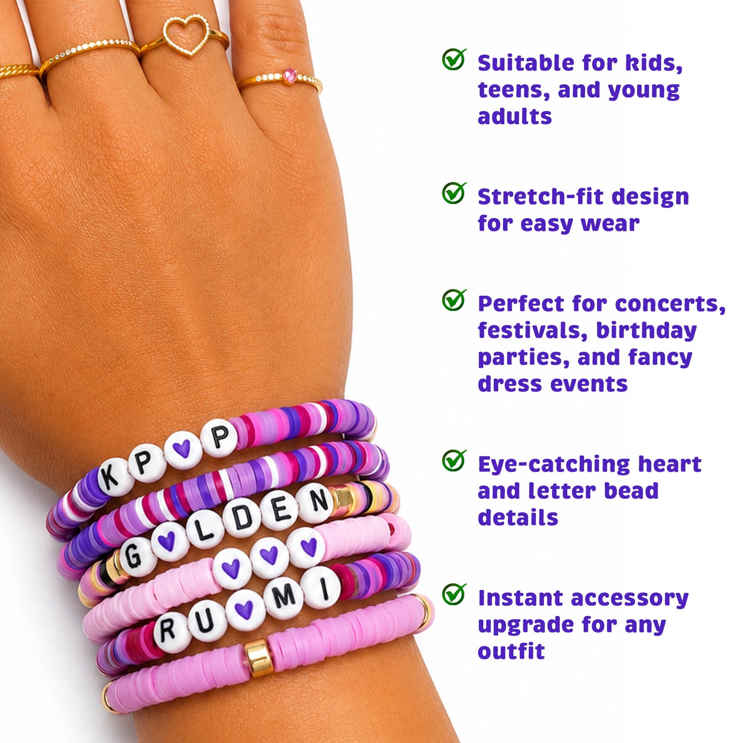 Rumi KPOP Demon Hunters Friendship Bracelet 5-Piece Set