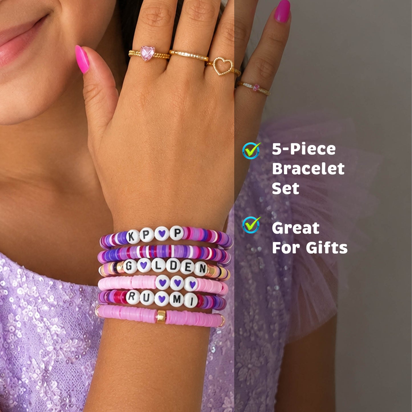 Rumi KPOP Demon Hunters Friendship Bracelet 5-Piece Set