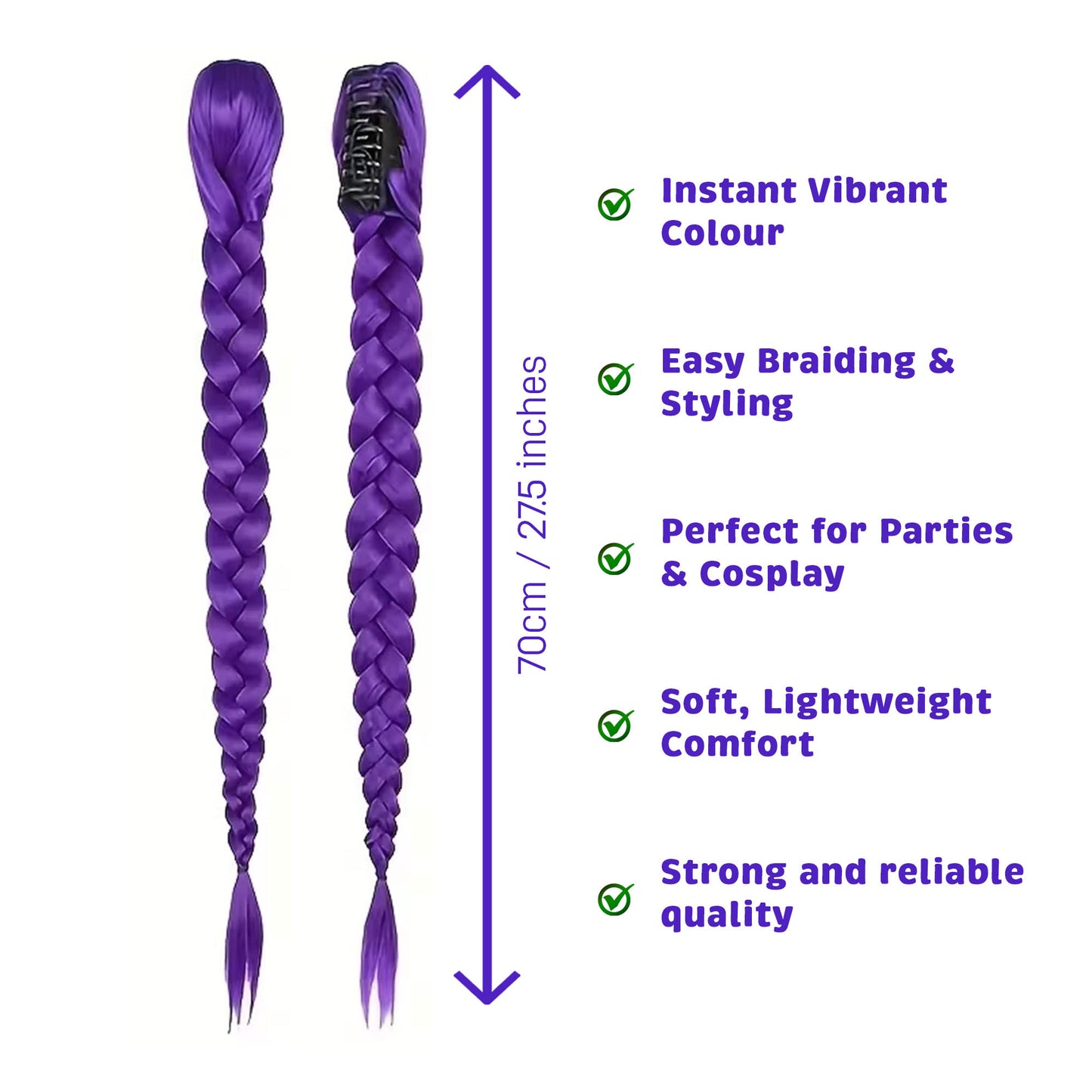 Rumi KPOP Demon Hunters Purple Braided Hair Extension