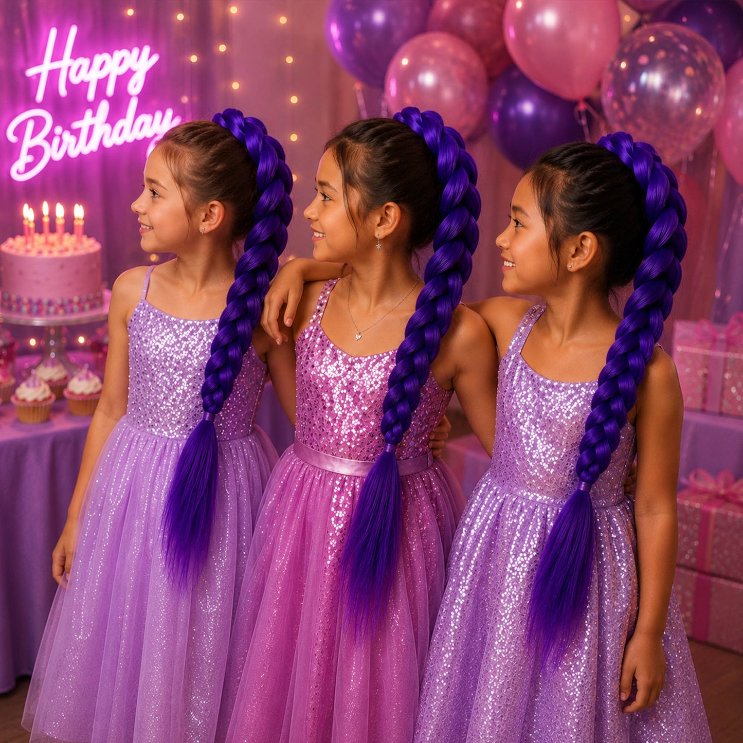Rumi KPOP Demon Hunters Purple Braided Hair Extension