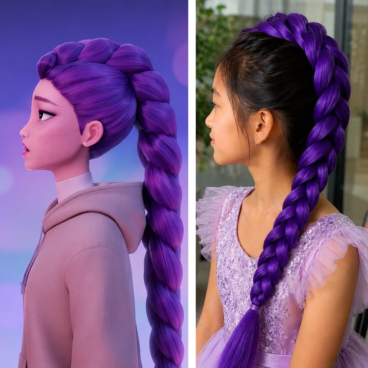 Rumi KPOP Demon Hunters Purple Braided Hair Extension