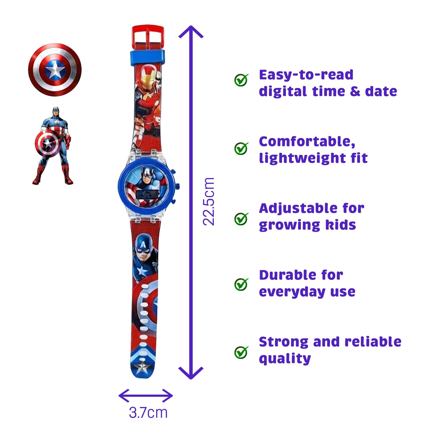 Marvel Captain America Kids Digital Watch